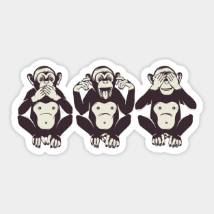 Three wise monkeys Sticker